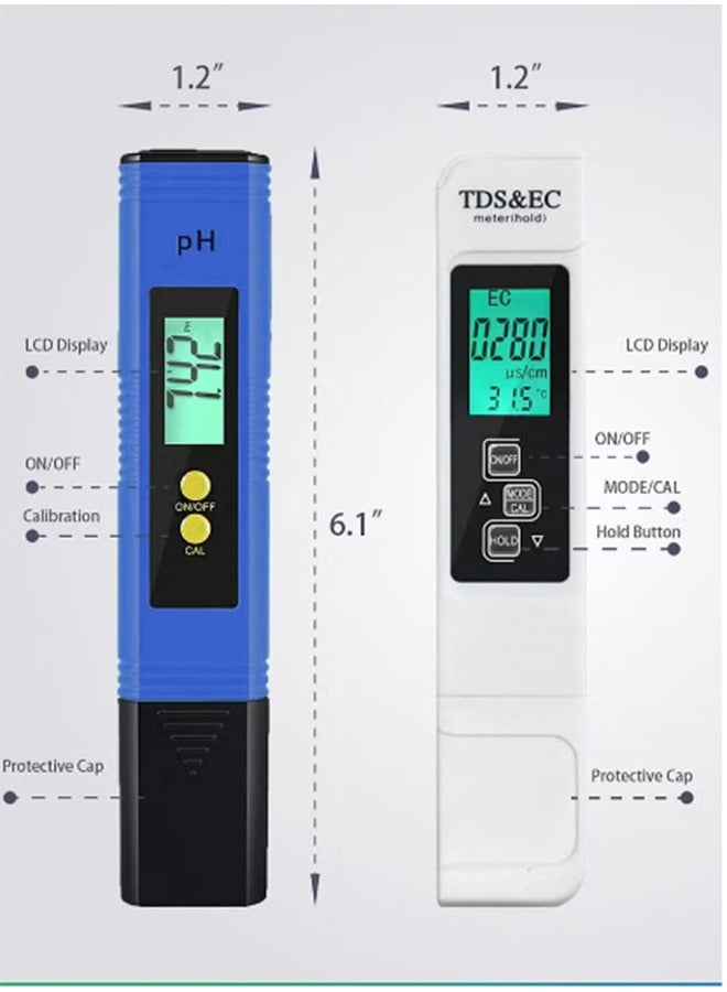 هالامين جهاز قياس درجة الحموضة (pH) وجودة المياه وقياس المواد الصلبة الذائبة (TDS)، جهاز اختبار مياه 3 في 1 لـ pH وTDS وEC، مع مقياس العكارة، دقة ±0.01 لـ pH ودقة ±2% لقياس TDS/EC/درجة الحرارة، تصميم على شكل قلم ومحمول باليد، مقياس PPM. - Image 2