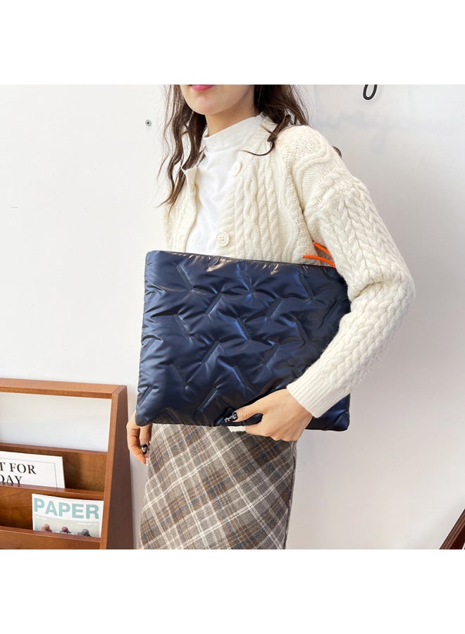 Fashion Women's Computer Bag Large Capacity Ultra-light 14-inch Laptop Tablet Inner Bag Storage Bag-Color:Dark Blue - Image 5