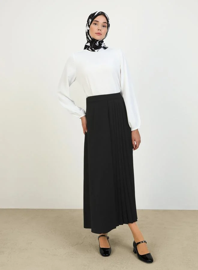 Refka by modanisa Refka by modanisa Off White Solid Balloon Sleeve Blouse