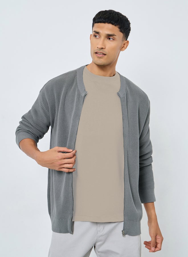 ستايلي كارديجان رمادي محبوك للرجال - Image 1