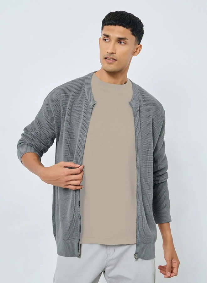 ستايلي كارديجان رمادي محبوك للرجال