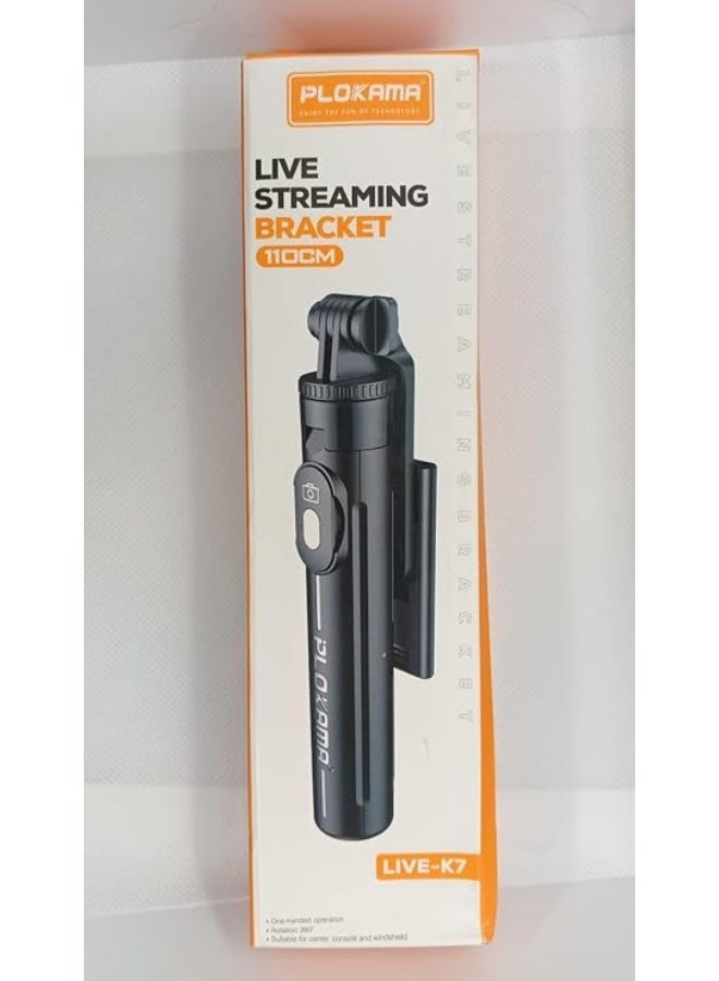 PLOKAMA K7 Live Stream Tripod, 110cm Travel Size Tripod, 360 Degree Rotation, Black - Image 3