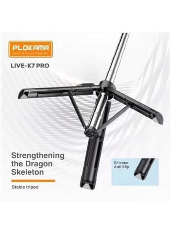 PLOKAMA K7 Live Stream Tripod, 110cm Travel Size Tripod, 360 Degree Rotation, Black - Image 2