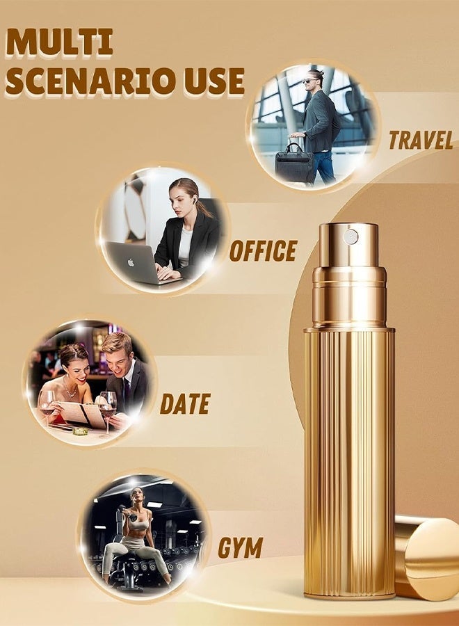 5ML Gold Refillable Perfume Atomiser Spray Bottle, Portable Travel Size Leak-Proof Cologne Dispenser Easy to Refill for Women Men - Image 4