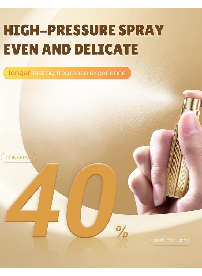 5ML Gold Refillable Perfume Atomiser Spray Bottle, Portable Travel Size Leak-Proof Cologne Dispenser Easy to Refill for Women Men - Image 5