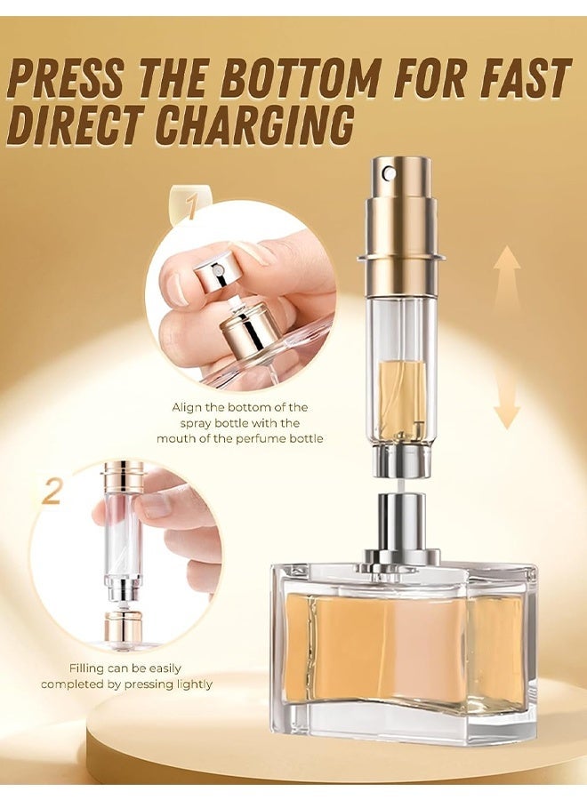 5ML Gold Refillable Perfume Atomiser Spray Bottle, Portable Travel Size Leak-Proof Cologne Dispenser Easy to Refill for Women Men - Image 2