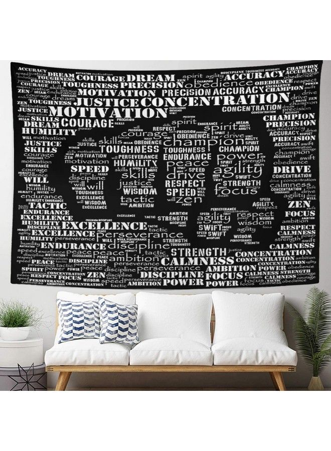 Emvency Tapestry Print 60X80 Inches Motivation Essence Of Fighter Gym Word Kickboxing Athlete Karate Dedication Wall Hangings Home Decor - Image 2