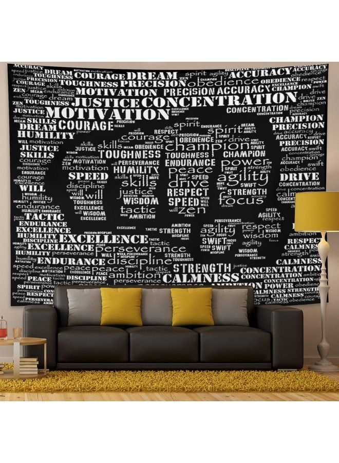 Emvency Tapestry Print 60X80 Inches Motivation Essence Of Fighter Gym Word Kickboxing Athlete Karate Dedication Wall Hangings Home Decor - Image 5