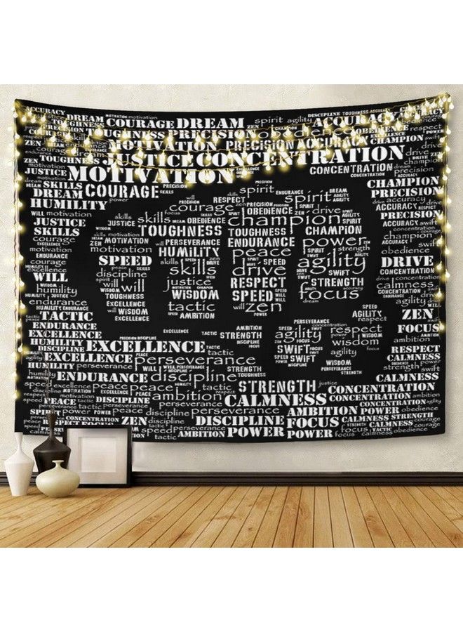 Emvency Tapestry Print 60X80 Inches Motivation Essence Of Fighter Gym Word Kickboxing Athlete Karate Dedication Wall Hangings Home Decor - Image 3