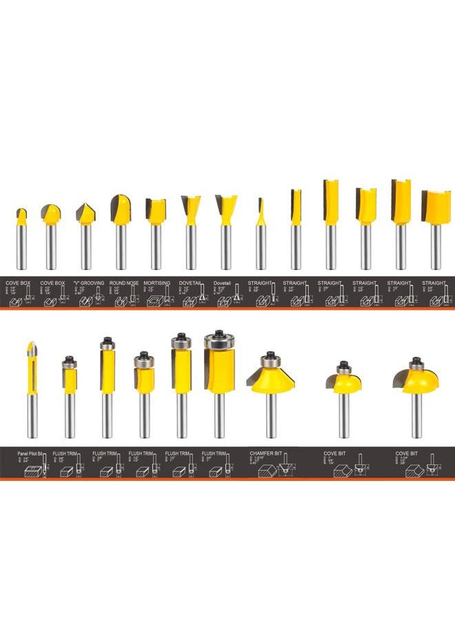 BAIDETS Router Bits 1/4 Inch Shank - 35Pcs 1/4" Router Bit Set for Professional and Beginners Carpenter Woodworking Projects - Image 2