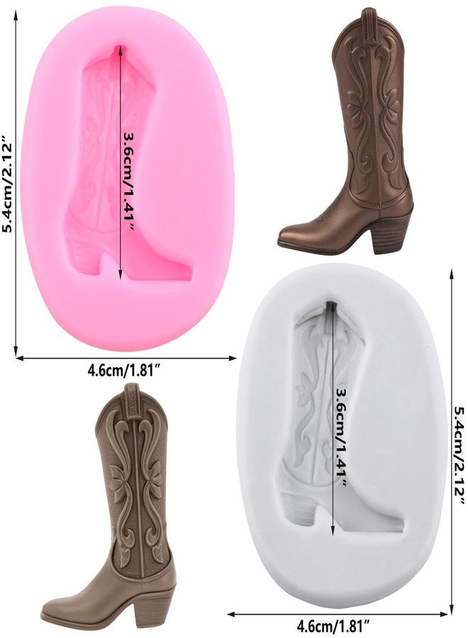 RFGHAC Cowboy Boot Fondant Silicone Molds for Cake Decoration Cupcake Topper Sugar Craft Candy Chocolate Gum Paste Polymer Clay Set Of 2 - Image 2