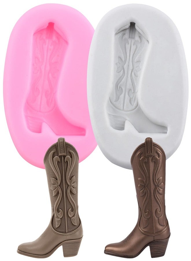RFGHAC Cowboy Boot Fondant Silicone Molds for Cake Decoration Cupcake Topper Sugar Craft Candy Chocolate Gum Paste Polymer Clay Set Of 2 - Image 1