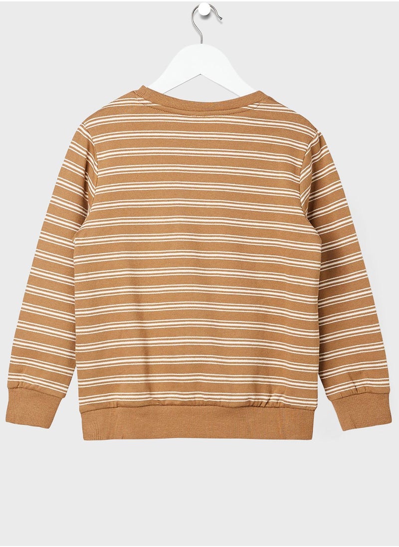 NAME IT - Kids Stripe Long Sleeve Sweatshirt - Image 1
