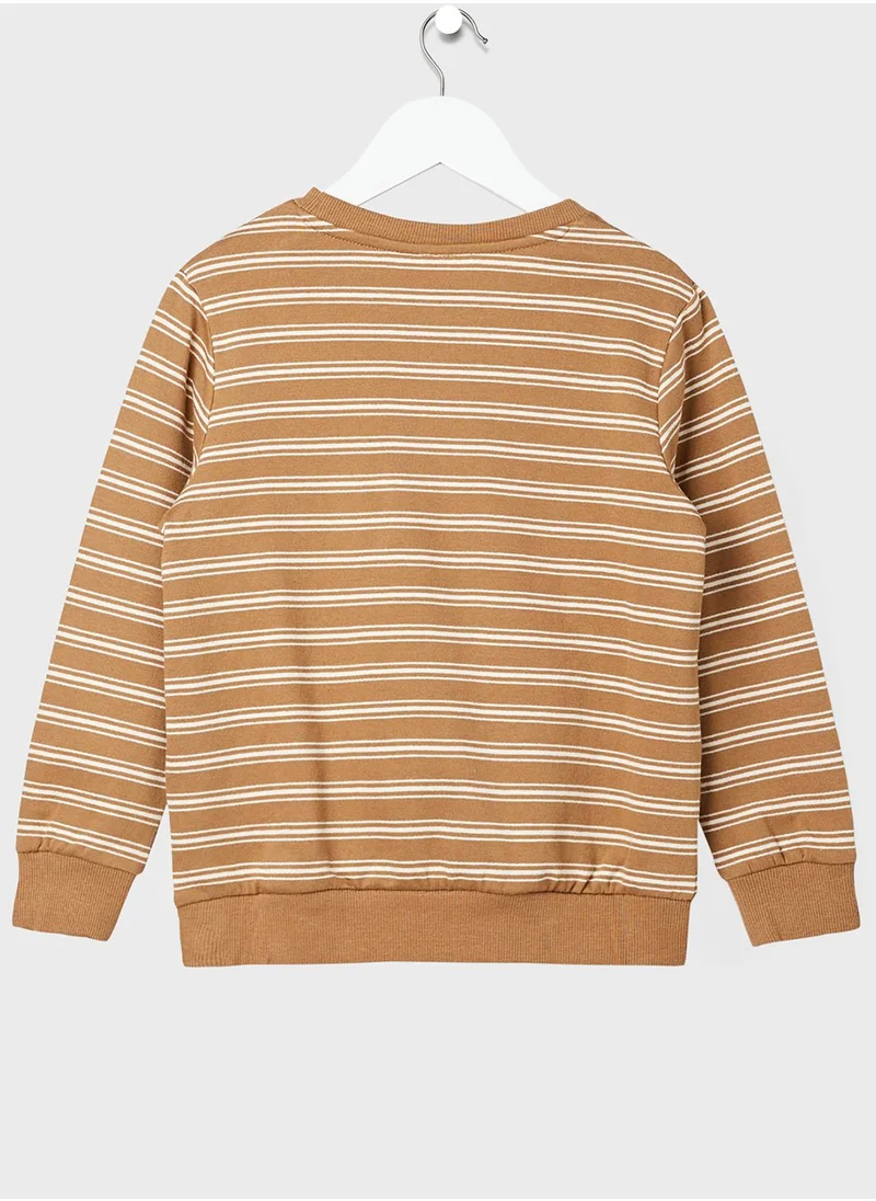 NAME IT Kids Stripe Long Sleeve Sweatshirt