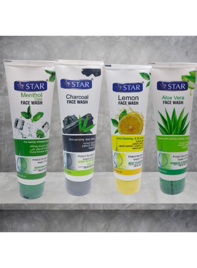Star SZ Star Hydrating & Deep Cleansing Face Wash 120ml – Aloe Vera, Charcoal, Menthol Cool and Lemon - Image 1