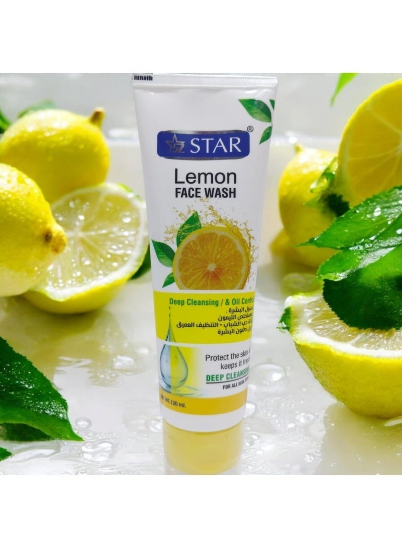 Star SZ Star Hydrating & Deep Cleansing Face Wash 120ml – Aloe Vera, Charcoal, Menthol Cool and Lemon - Image 4