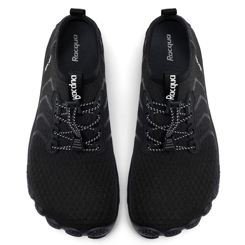 Racqua Water Shoes Quick Dry Barefoot Beach Aqua Sport Swim Surf Pool Hiking Diving Walking for Men Women Black 13 W/12 M - Image 4