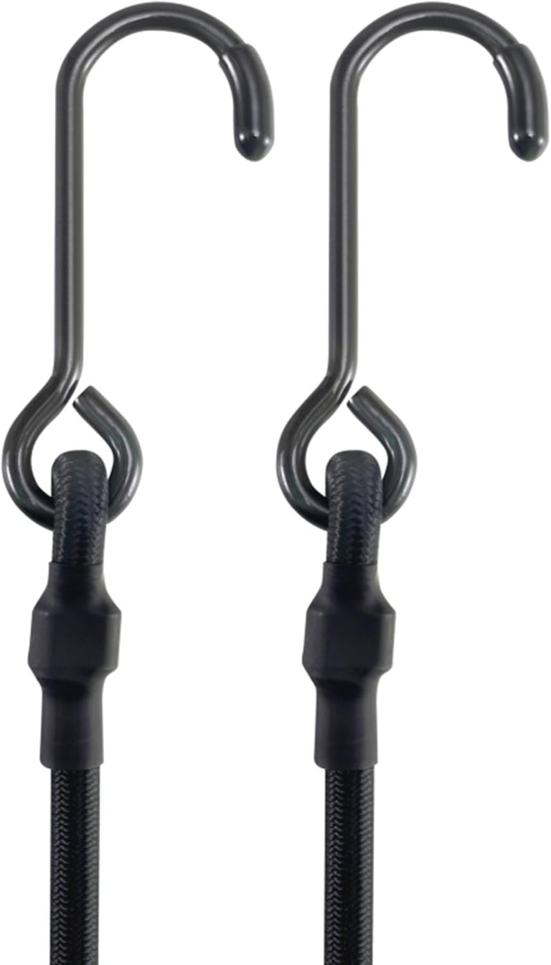 LuckyStraps 10 Pcs 4'' Short Mini Heavy Duty Bungee Cords with 180 lbs Max Break Strength & Rust Resistant Steel Hooks, Black Small UV Resistant Bungee Straps with 6mm Diameter, Perfect for Small Items & Tools General purpose design - Image 1