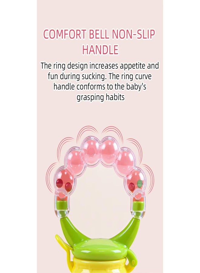 Fimalia Silicone Food/Fruit Nibbler with Extra Mesh, Soft Pacifier/Feeder, Teether for Infant Baby, Infant,BPA Free (Multicolor) (Rattle) - Image 2