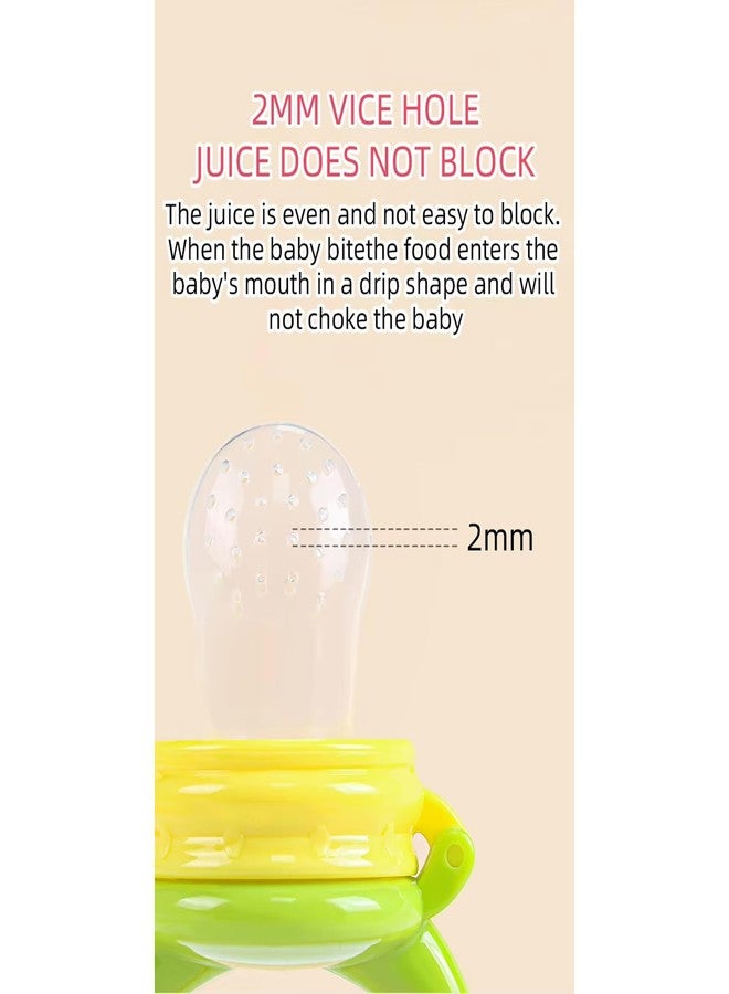 Fimalia Silicone Food/Fruit Nibbler with Extra Mesh, Soft Pacifier/Feeder, Teether for Infant Baby, Infant,BPA Free (Multicolor) (Rattle) - Image 3