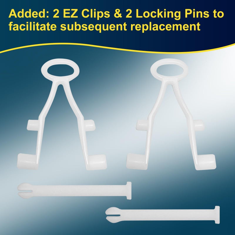 POOLAZA 2Pcs Pool Vacuum Head Handle Replacement Parts with EZ Clip and Pin Set, Suitable for Pool Vacuum Heads and Portable Pool Vacuum Jet Underwater Cleaners - Image 3