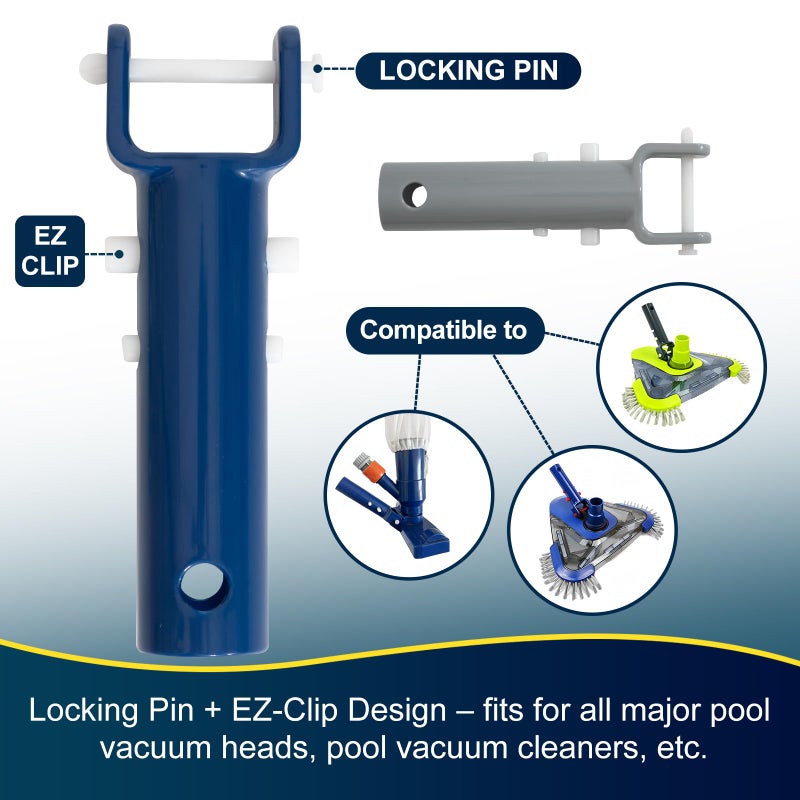 POOLAZA 2Pcs Pool Vacuum Head Handle Replacement Parts with EZ Clip and Pin Set, Suitable for Pool Vacuum Heads and Portable Pool Vacuum Jet Underwater Cleaners - Image 4