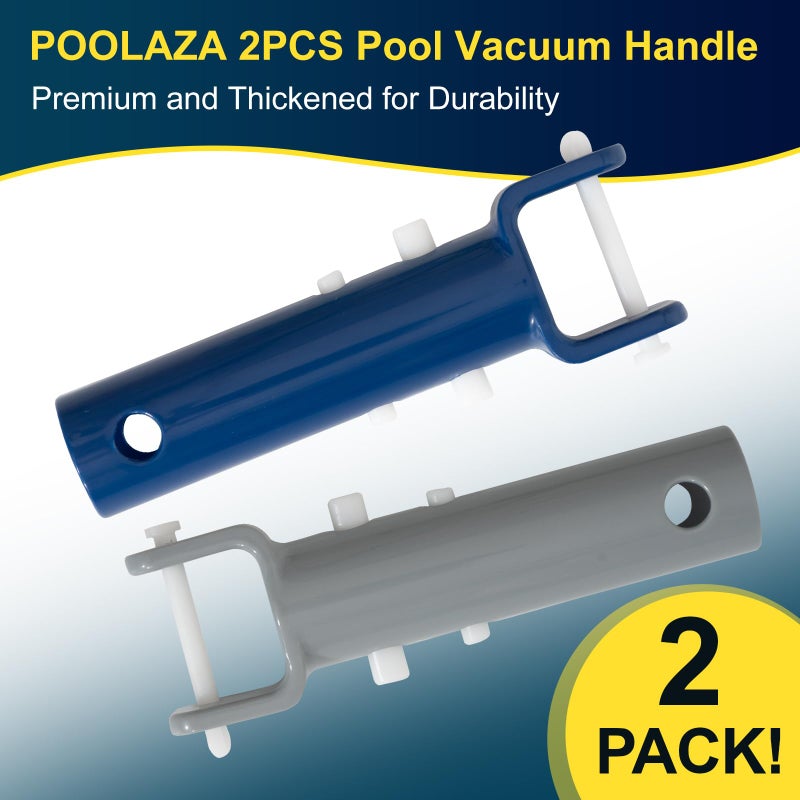 POOLAZA 2Pcs Pool Vacuum Head Handle Replacement Parts with EZ Clip and Pin Set, Suitable for Pool Vacuum Heads and Portable Pool Vacuum Jet Underwater Cleaners - Image 2