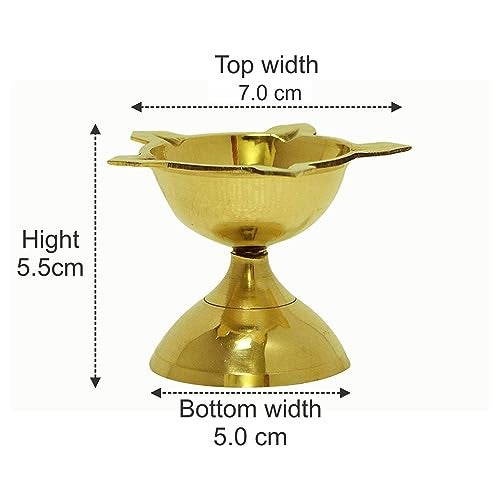 Neoteric Traditional Brass Fancy Five Face Diya Pooja Oil Lamp for Home, Office, Temple | Diwali Puja Oil Diya | Diya Puja Mandir Festival Decoration Oil Lamp for Pooja Worship Decoration Pack of 1 - Image 5