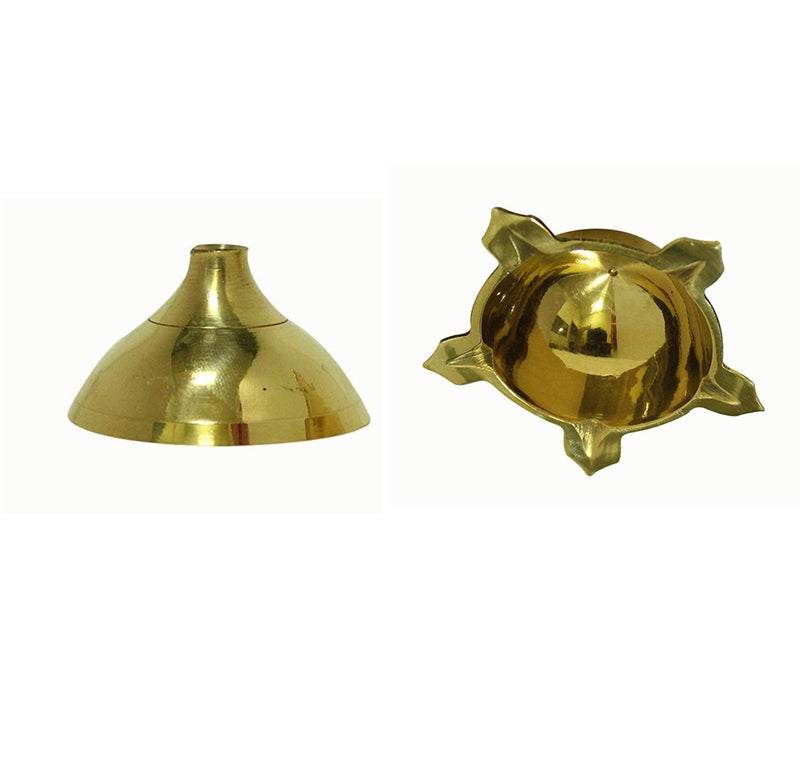Neoteric Traditional Brass Fancy Five Face Diya Pooja Oil Lamp for Home, Office, Temple | Diwali Puja Oil Diya | Diya Puja Mandir Festival Decoration Oil Lamp for Pooja Worship Decoration Pack of 1 - Image 4