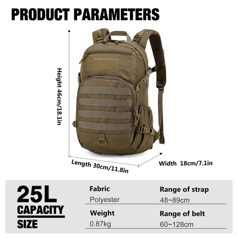 Mardingtop Small Tactical Molle Backpack - 25L Hiking Backpack for Backpacking, Cycling and Biking - Image 3