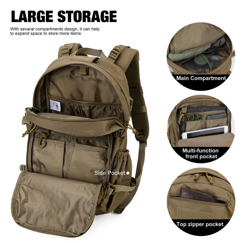 Mardingtop Small Tactical Molle Backpack - 25L Hiking Backpack for Backpacking, Cycling and Biking - Image 5