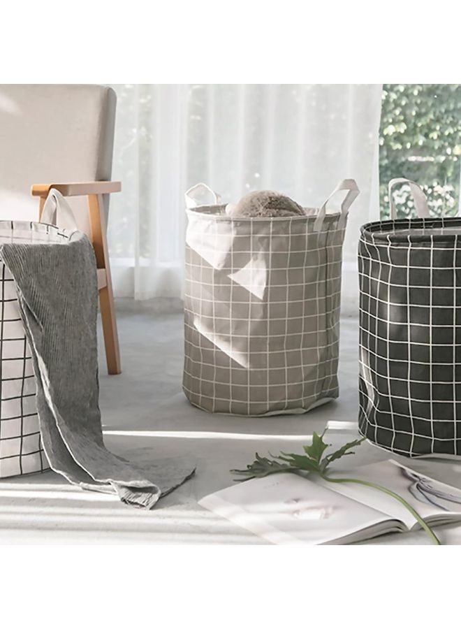 Laundry Basket, 2PCS Waterproof Canvas Fabric Collapsible Laundry Baskets with Handles Dirty Clothes Storage Bin Toy Organizer for Bathroom, Children Bedroom (White & Black Grid) - Image 5