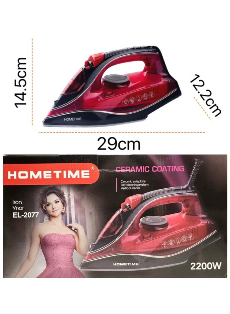 Home Time 2200W Ceramic Coating Iron with Convenient  Steam Control - Image 2