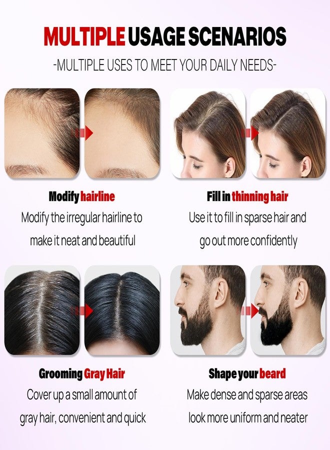 أكوملير بودرة أكوملر لتغطية جذور الشعر، لون شعر طبيعي 0.35 أونصة للشعر الخفيف، تغطية الشعر الرمادي، بودرة شعر للنساء والرجال، خط اللحية، بقع الصلع (بني متوسط) - Image 5
