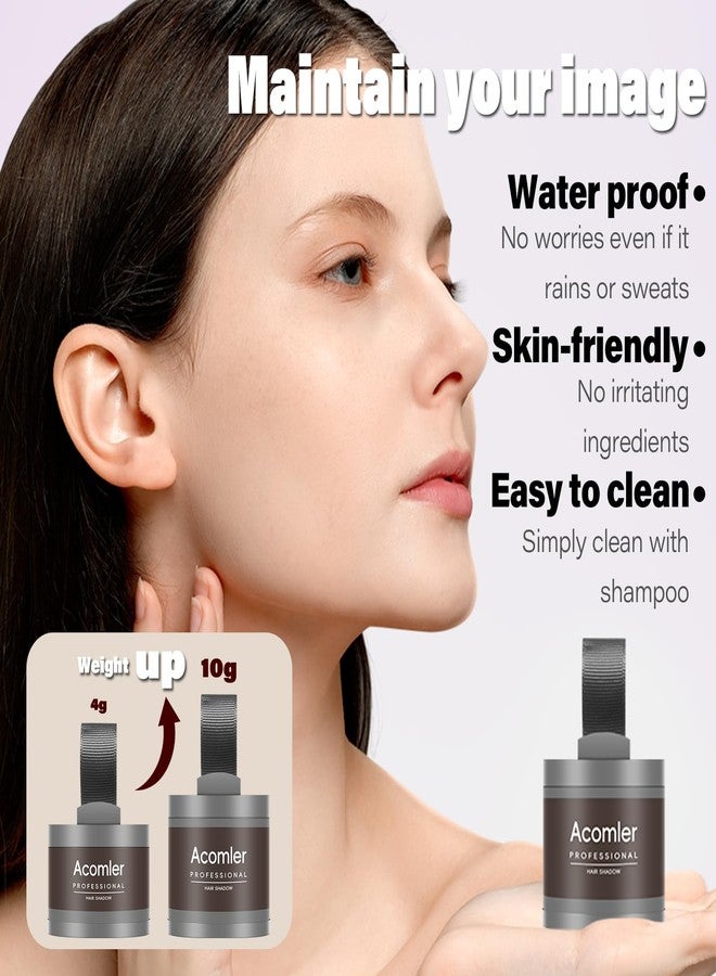 أكوملير بودرة أكوملر لتغطية جذور الشعر، لون شعر طبيعي 0.35 أونصة للشعر الخفيف، تغطية الشعر الرمادي، بودرة شعر للنساء والرجال، خط اللحية، بقع الصلع (بني متوسط) - Image 3