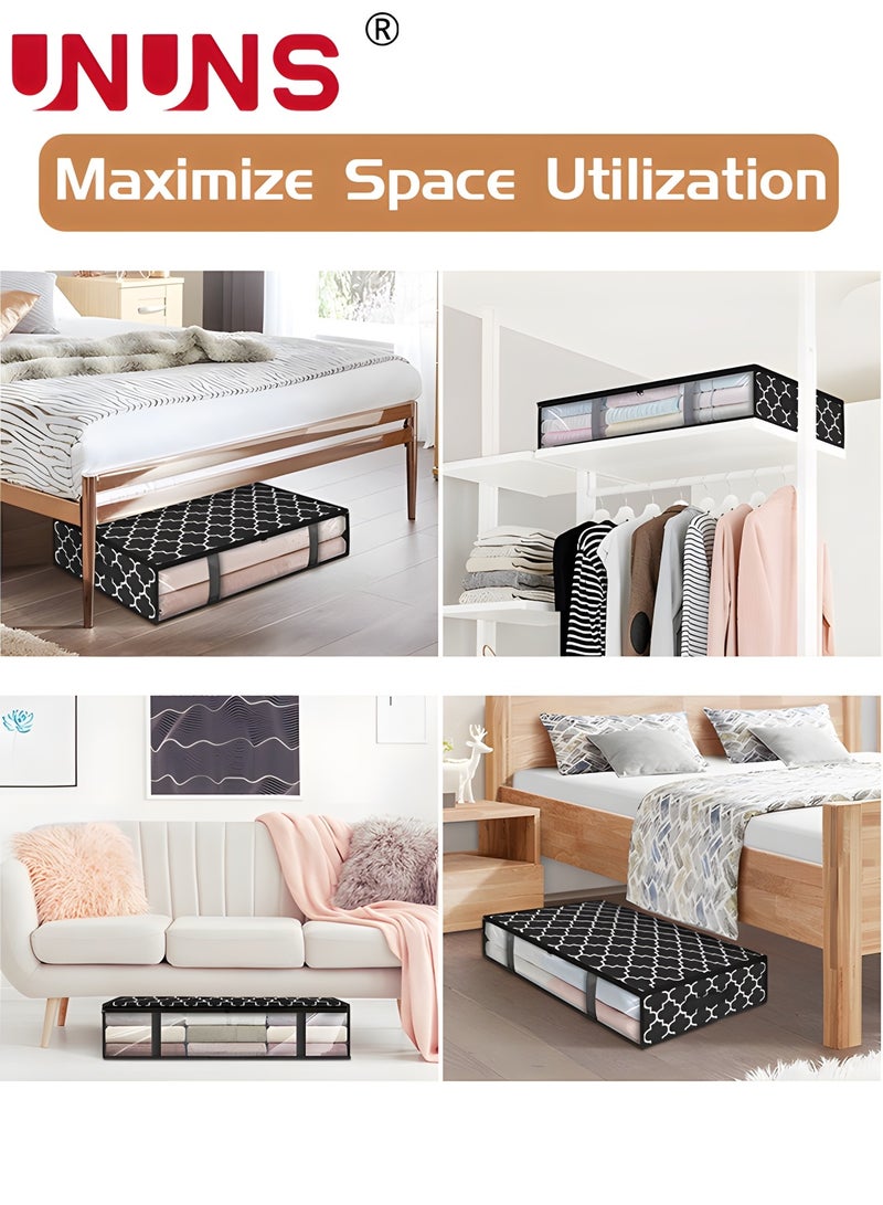 UNUNS 3 Pack Storage Bins Clothes Storage, Underbed Foldable Storage Bags,Storage Containers Clothes Bags for Clothing, Bedroom, Comforter, Closet, Dorm, Quilts - Image 5