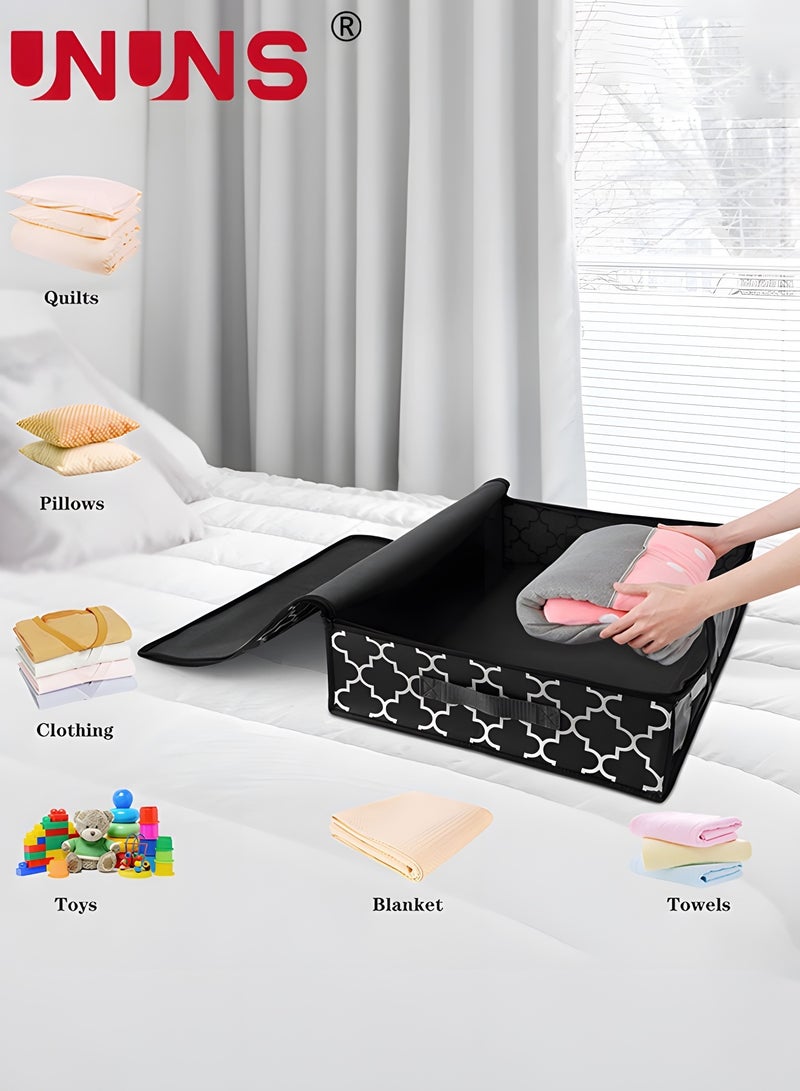 UNUNS 3 Pack Storage Bins Clothes Storage, Underbed Foldable Storage Bags,Storage Containers Clothes Bags for Clothing, Bedroom, Comforter, Closet, Dorm, Quilts - Image 4