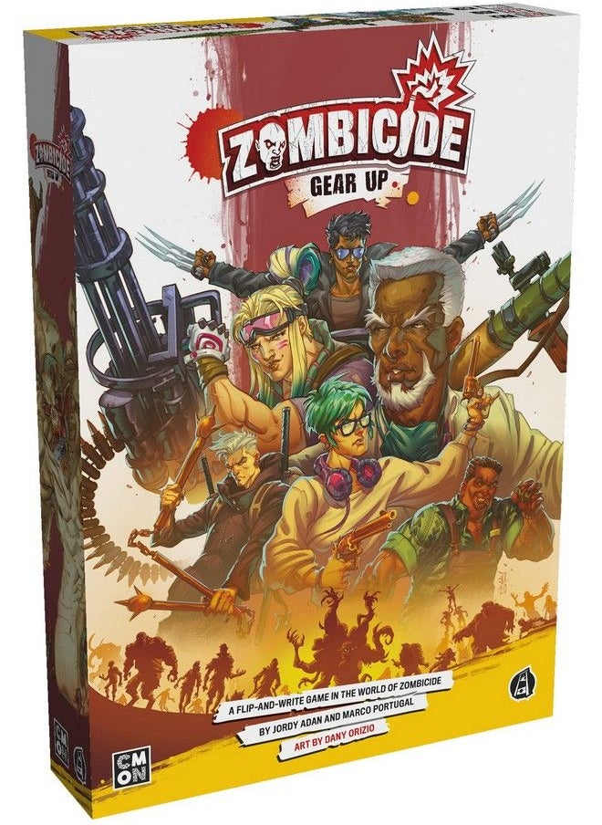 CMON - Zombicide Gear Up ; Zombie Apocalypse Survival Game ; Flip And Write Strategy Game ; Cooperative Rpg For Adults Teens ; Ages 14+ ; 16 Players ; Average Playtime 30 Minutes ; Made By Cmon - Image 1