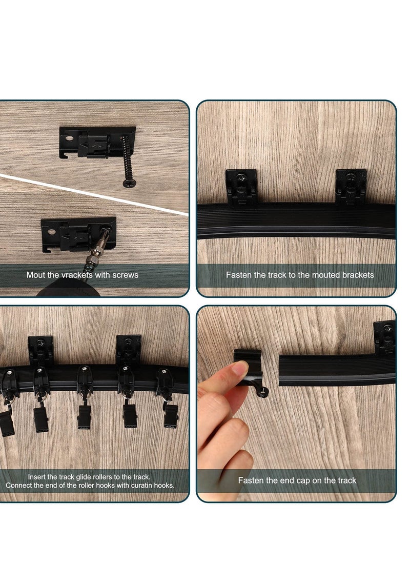 SYOSI - Curved Ceiling Curtain Track Bendable Moun, Room Divider Curtain Track, Flexible Bendable Ceiling Curtain Rails, for Curtain Rail Bunk Bed Bay Window Room Divider (Black,5 m/ 16.4 ft) - Image 1