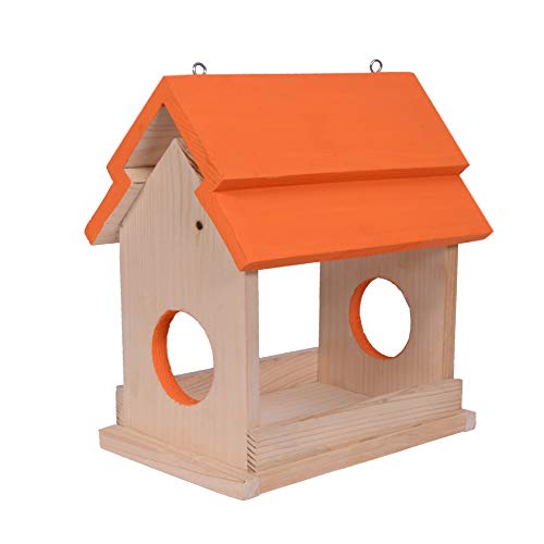 Cket® Bird Feeder House Nest Box Breeding House for Sparrow, Budgies and Finches Eco Friendly Pure Wooden Water Resistance for Garden Balcony Hanging BF03 - Image 1