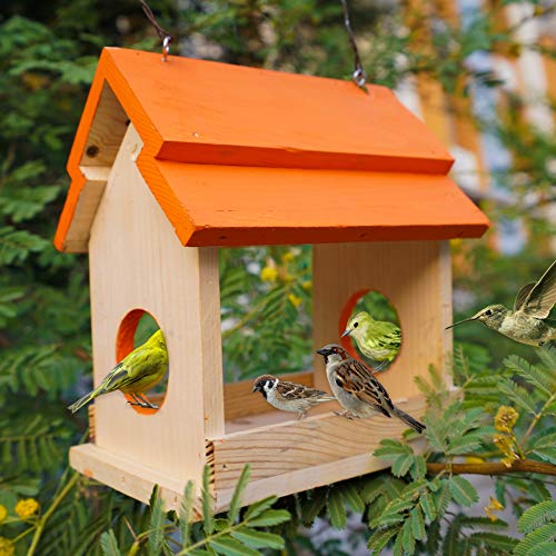 Cket® Bird Feeder House Nest Box Breeding House for Sparrow, Budgies and Finches Eco Friendly Pure Wooden Water Resistance for Garden Balcony Hanging BF03 - Image 5