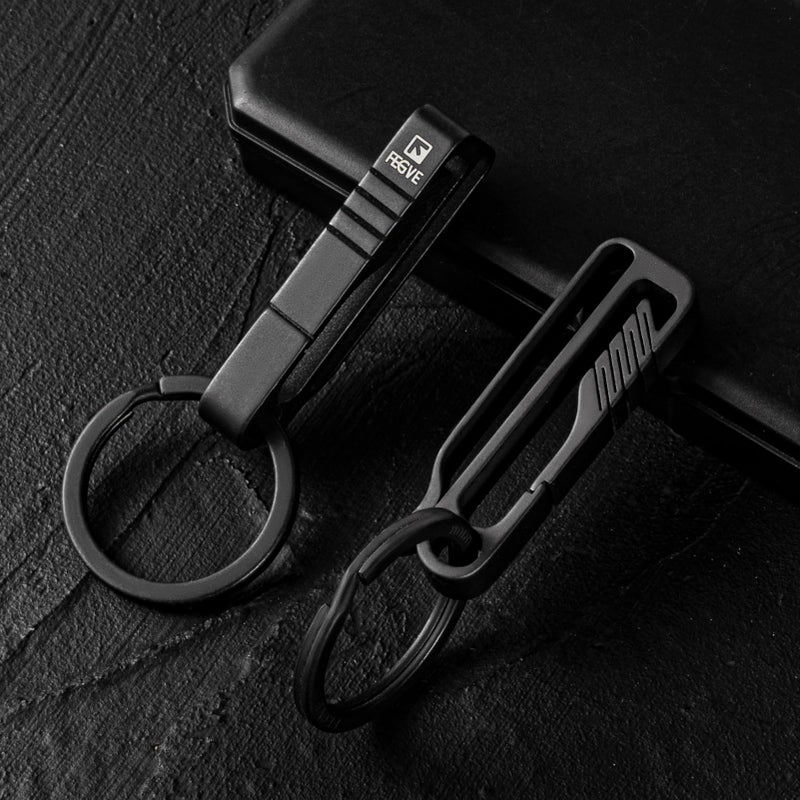 TISUR Belt Loop Keychain Clip, Titanium Carabiner Keychain Key Holder with Detachable Key Ring for Duty Belt, Car Key Chain for Men Women, BK1S+D Ring (Black) - Image 5