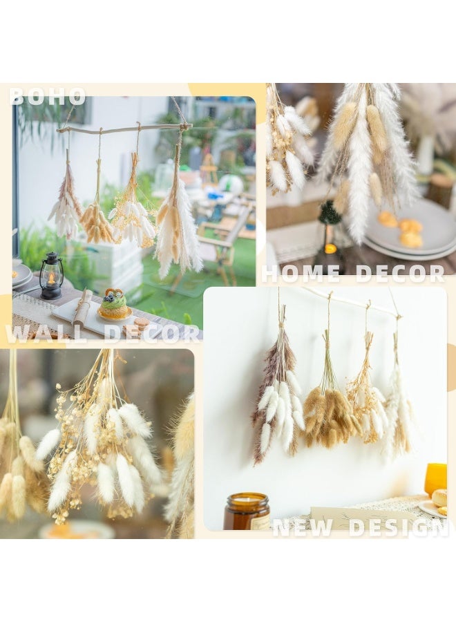 MERICKA 73 Natural Pampas Grass Wall Hanging Set Mix Bouquet | Dried Pampas Bouquet for Wedding Boho Flowers Home Table Decor Desk Decor, Rustic Farmhouse Decor - Image 4