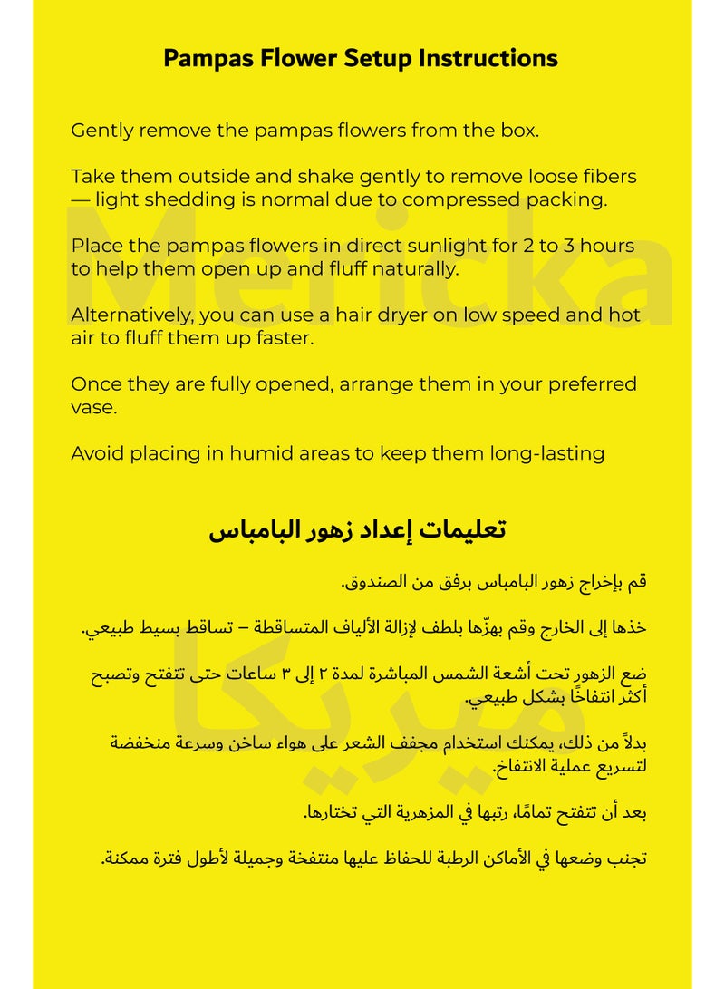 MERICKA 73 Natural Pampas Grass Wall Hanging Set Mix Bouquet | Dried Pampas Bouquet for Wedding Boho Flowers Home Table Decor Desk Decor, Rustic Farmhouse Decor - Image 5