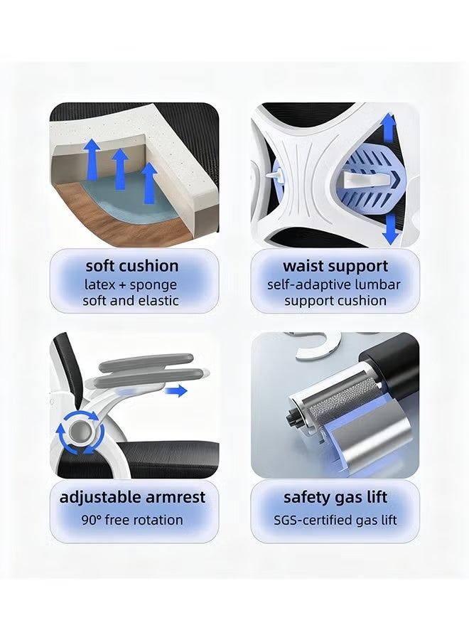 كرسي الكمبيوتر المنزلي كرسي الكمبيوتر القابل للتعديل في الارتفاع, وسادة الإسفنجة, كرسي الكمبيوتر بكرات عالمية, كرسي الألعاب, كرسي العمل, كرسي الكتابة - Image 3