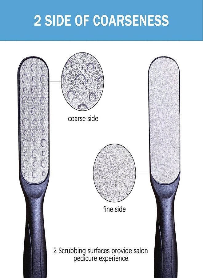 HEXONIQ® Foot File, Double Sided Pedicure Foot Scrubber Scraper Callus Remover, Foot Rasp for Cracked Heel and Foot Corn Removal, Dead Skin Exfoliator for Feet (Black) - Image 2