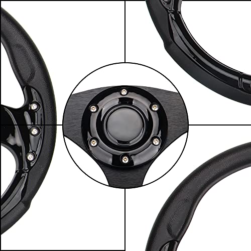 Spaorcco Golf Cart Steering Wheel Universal Design for Most Golf Cart Club Car DS and Precedent 12.5 inch Black EZGO Yamaha Steering Wheel - Image 4