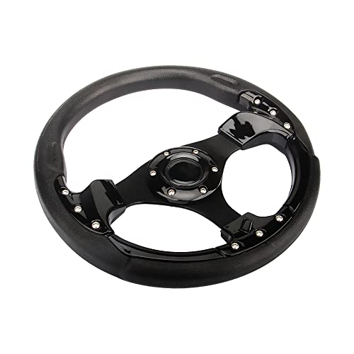 Spaorcco Golf Cart Steering Wheel Universal Design for Most Golf Cart Club Car DS and Precedent 12.5 inch Black EZGO Yamaha Steering Wheel - Image 2