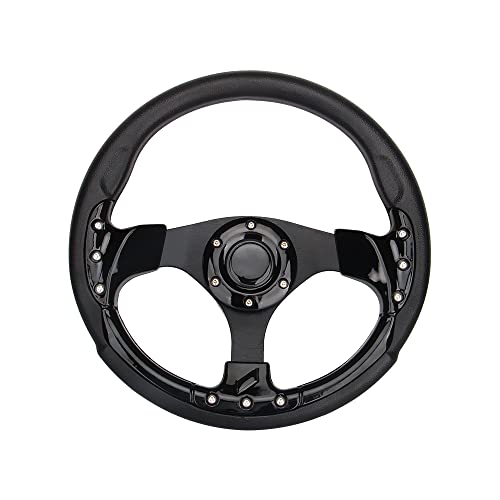 Spaorcco Golf Cart Steering Wheel Universal Design for Most Golf Cart Club Car DS and Precedent 12.5 inch Black EZGO Yamaha Steering Wheel - Image 1