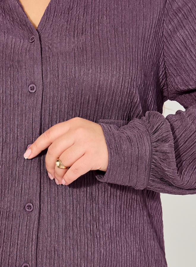 Styli Solid Oversize Long Sleeve Shirt - Image 4